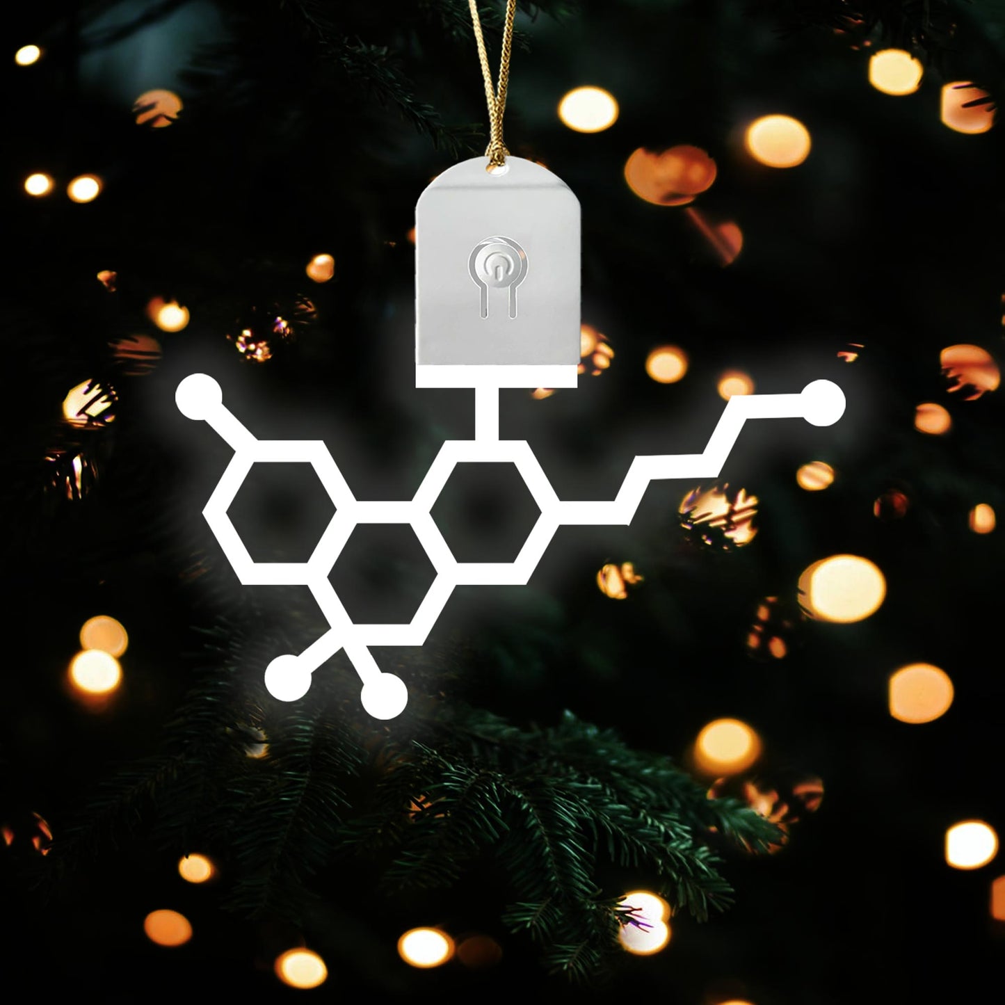 THC Molecule - Christmas Weed Shaped Led Acrylic Ornament