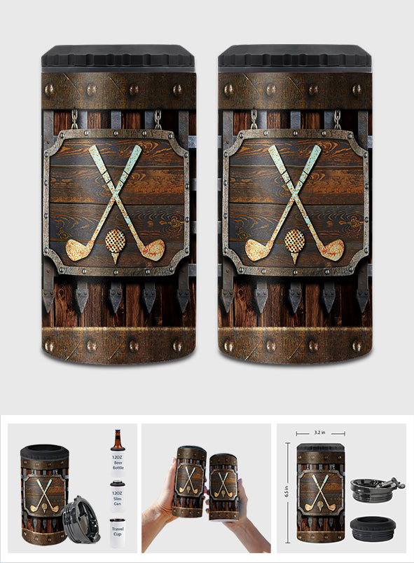 Golf Metal Pattern - Golf Can Cooler