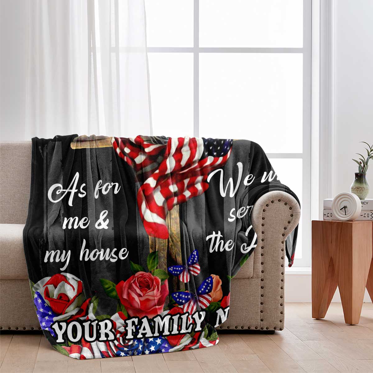 We Will Serve The Lord - Personalized Christian Blanket
