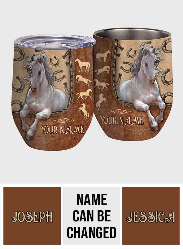 Love Horse - Personalized Horse Wine Tumbler