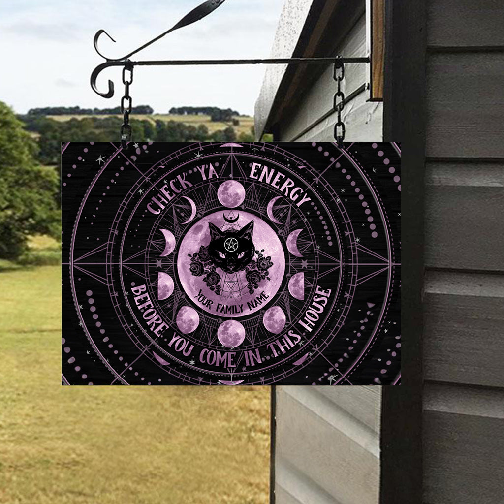 Check Ya Energy - Personalized Witch Rectangle Metal Sign