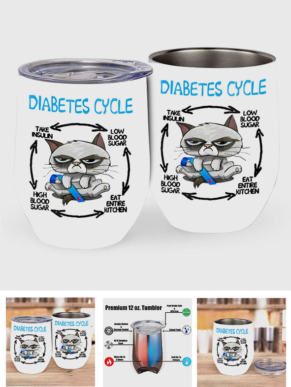 Diabetes Cycle - Diabetes Awareness Wine Tumbler