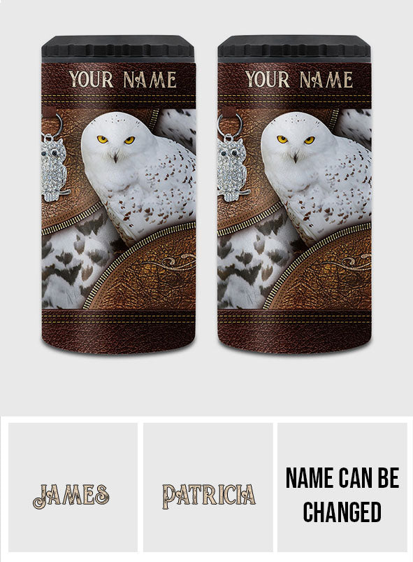 Snowy Owl - Personalized Owl Can Cooler