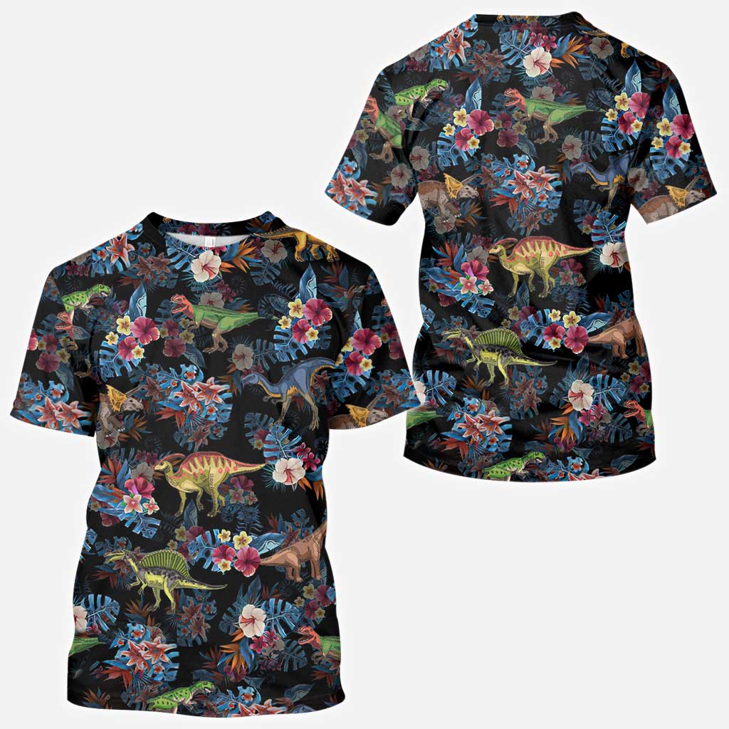 Tropical Dinosaurs Pattern - Dinosaur All Over Shirt