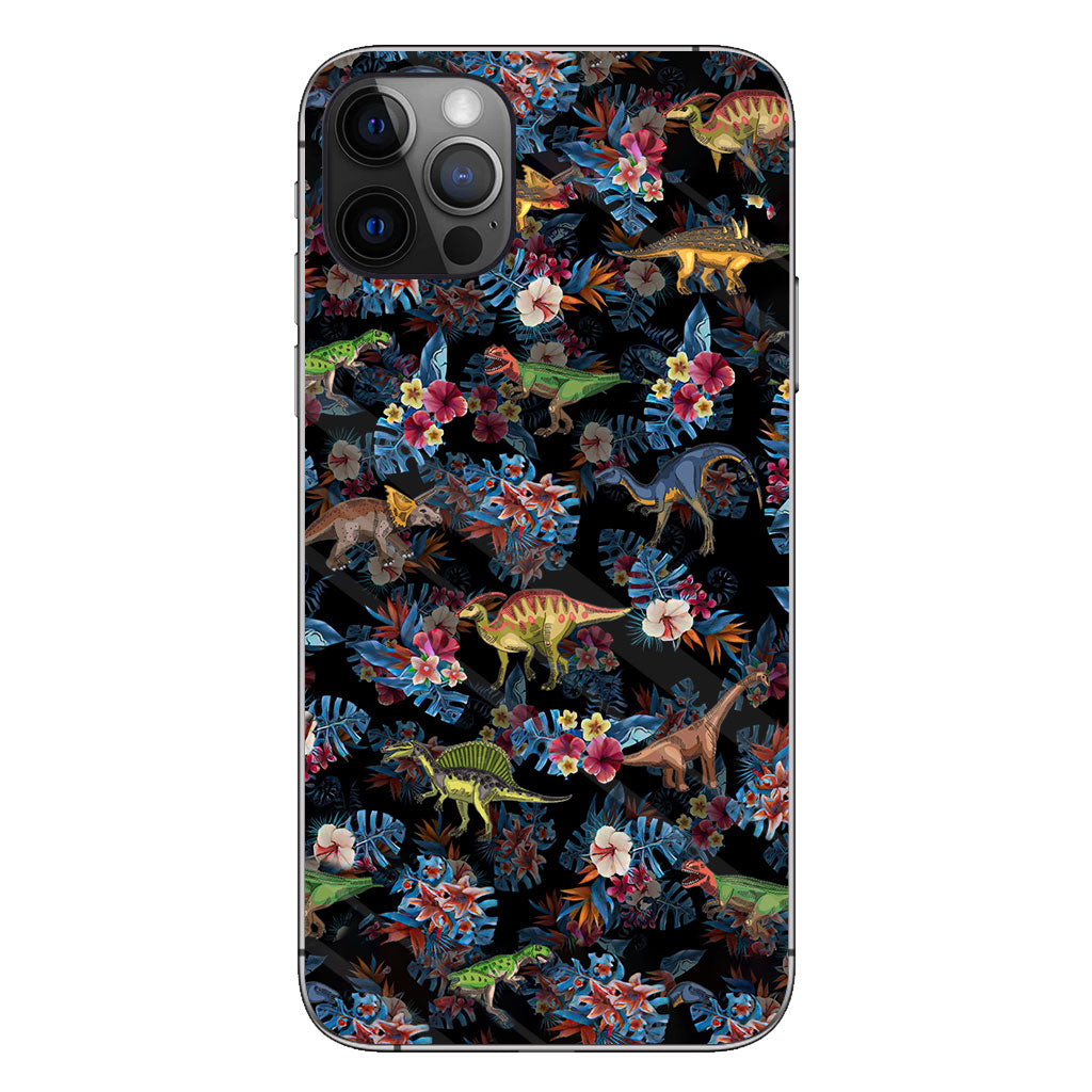 Tropical Dinosaurs Pattern - Dinosaur Phone Case