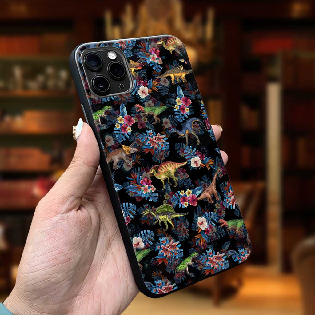 Tropical Dinosaurs Pattern - Dinosaur Phone Case