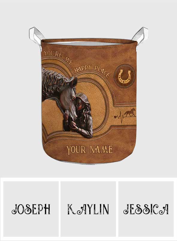 You're My Happy Place - Personalized Horse Storage Basket