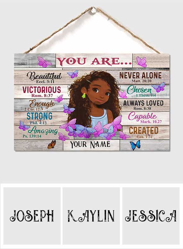 God Say You Are - Personalized African American Rectangle Wood Sign