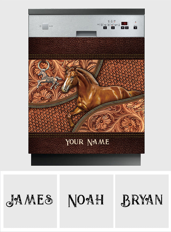Love Horse - Personalized Horse Dishwasher Cover
