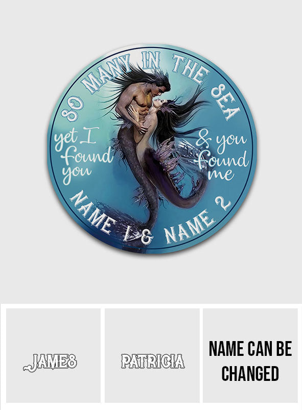 So Many In The Sea - Personalized Mermaid Round Metal Sign