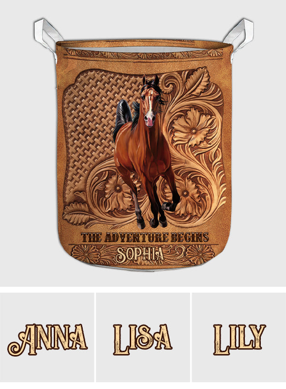The Adventure Begins - Personalized Horse Storage Basket