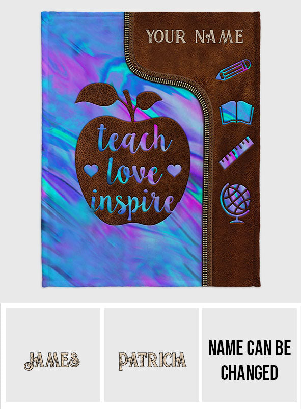 Teach Love Inspire - Personalized Teacher Blanket