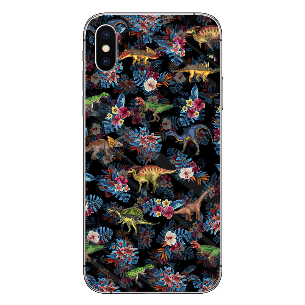 Tropical Dinosaurs Pattern - Dinosaur Phone Case