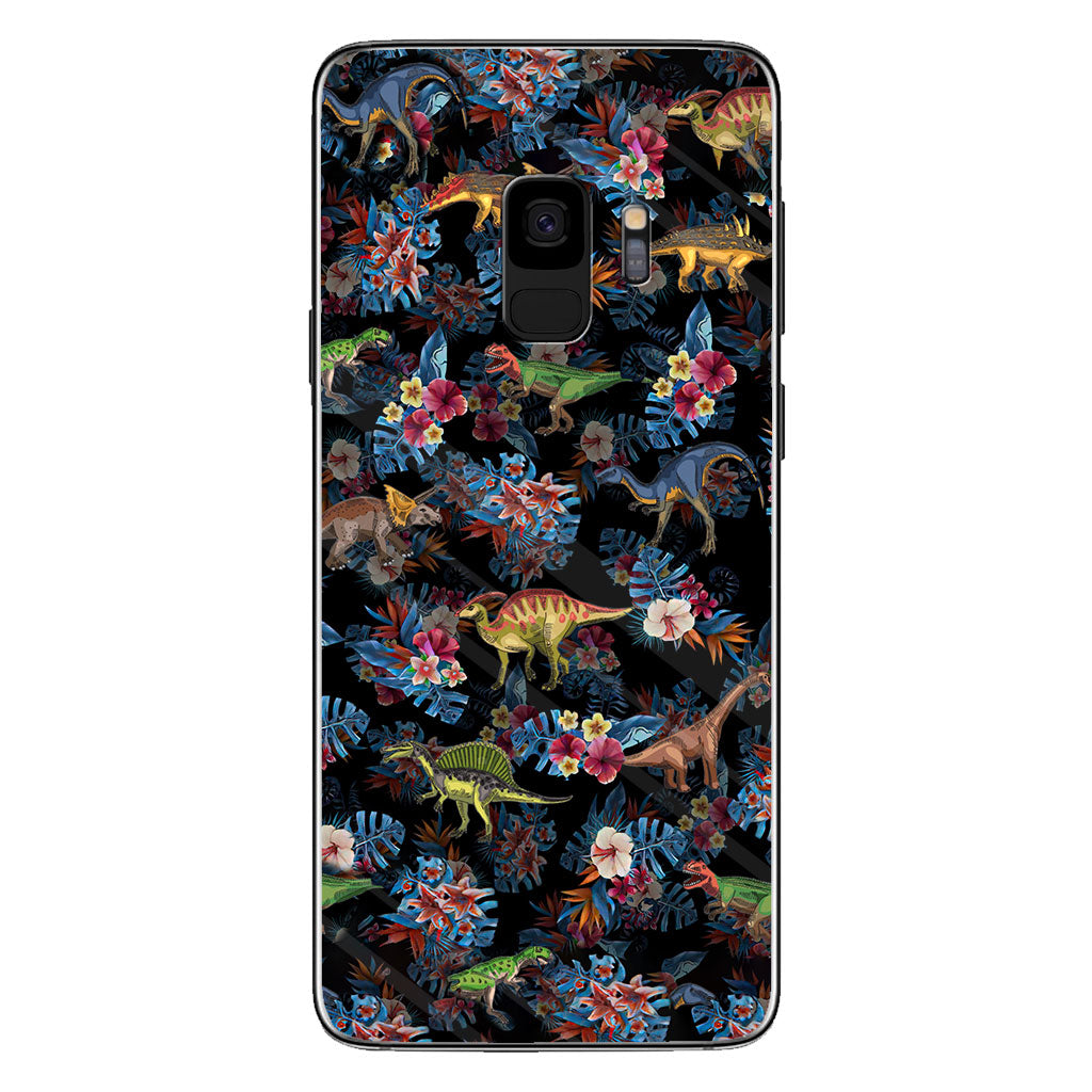 Tropical Dinosaurs Pattern - Dinosaur Phone Case