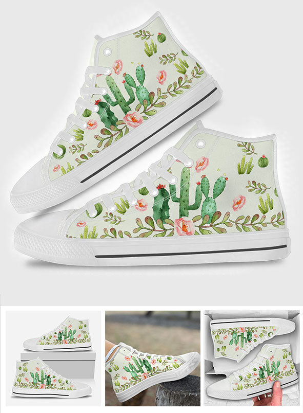 Lovely Cactus - Cactus High Top Shoes