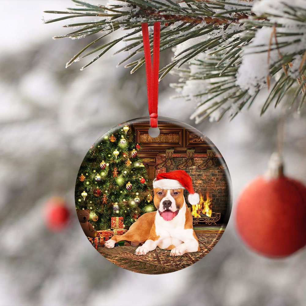Pitbull Christmas Tree - Pitbull Ornament (Printed On Both Sides) 1122