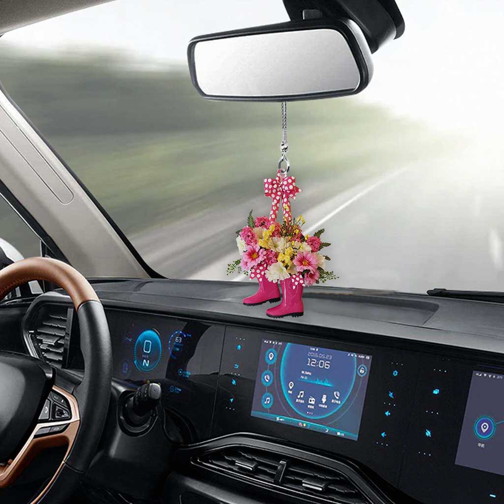 Gardening Boots Car Ornament (Printed On Both Sides)