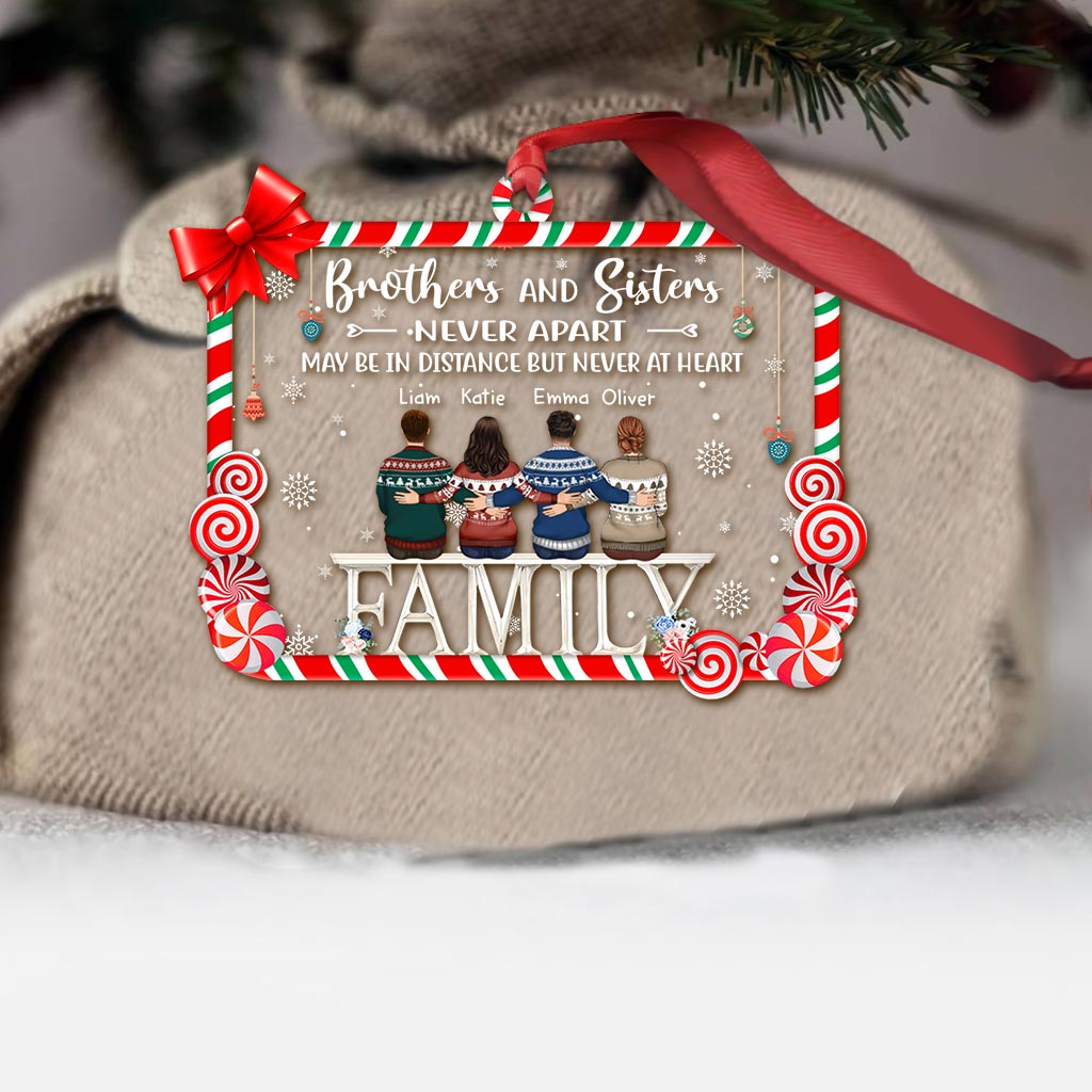 Brothers And Sisters Never Apart - Personalized Christmas Sibling Transparent Ornament