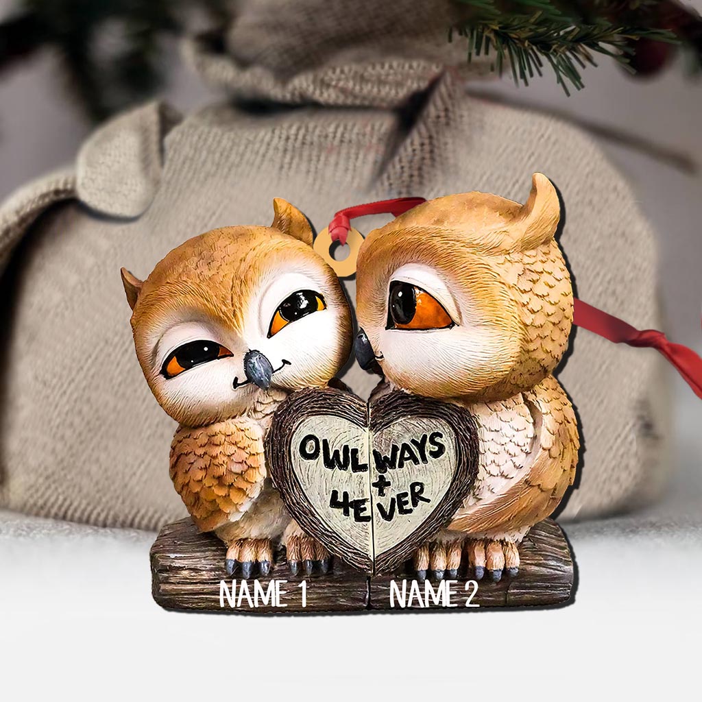 Owlways 4Ever - Personalized Christmas Ornament (Printed On Both Sides)
