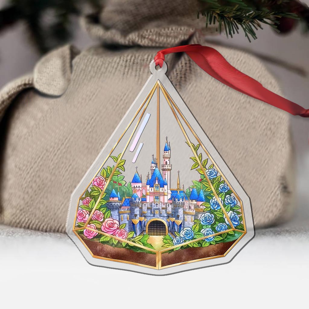 Disneyland Castle - Christmas Mouse Transparent Ornament