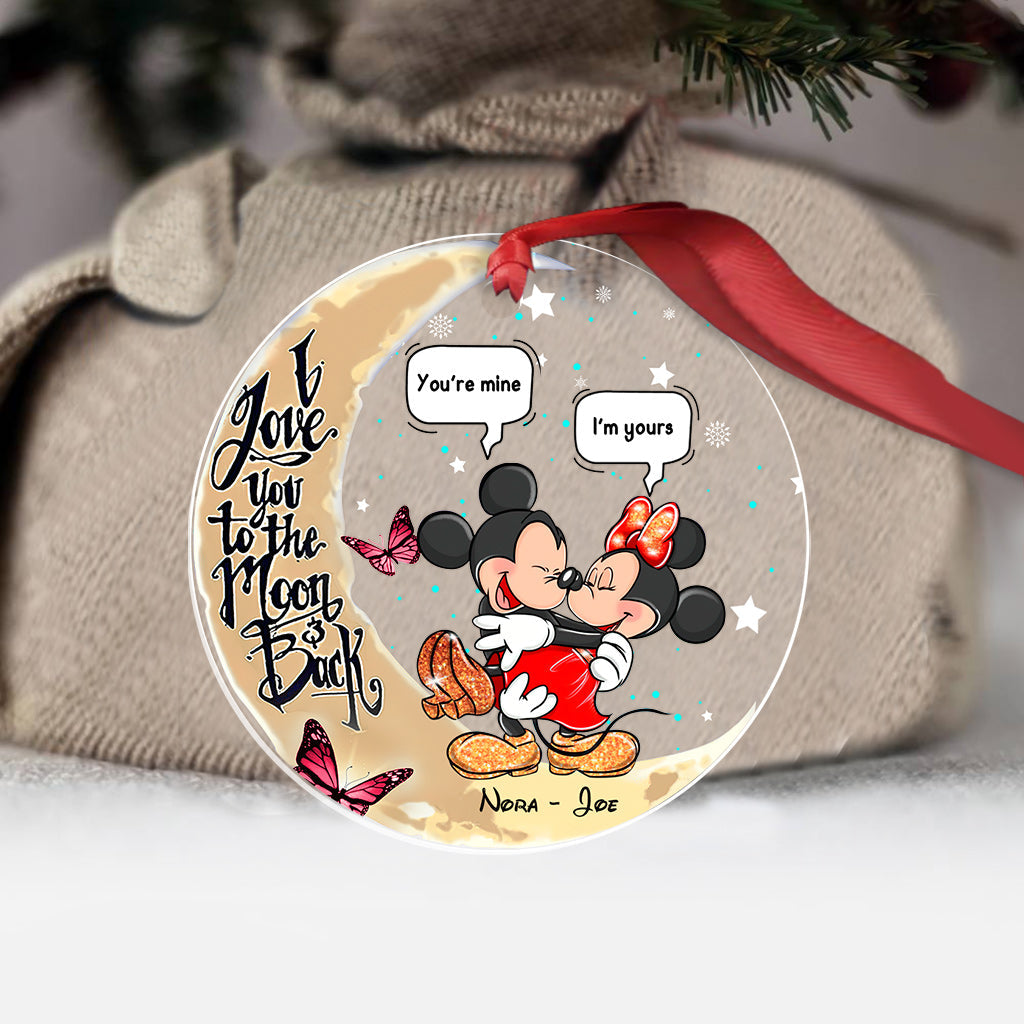 I Love You To The Moon - Personalized Mouse Transparent Ornament