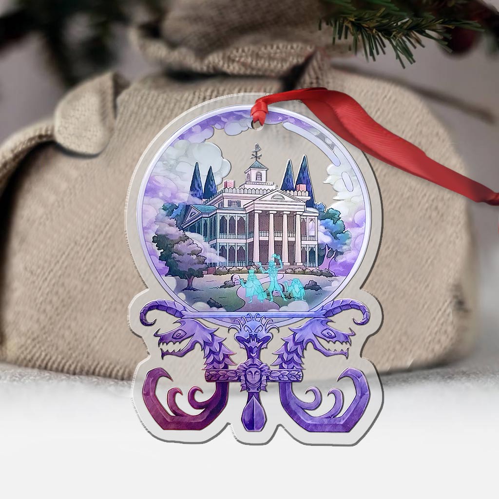 Haunted Mansion Crystal Ball - Christmas Mouse Transparent Ornament