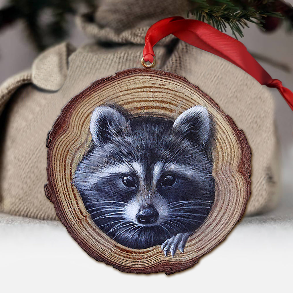 Cute Racoon - Christmas Ornament (Printed On Both Sides)