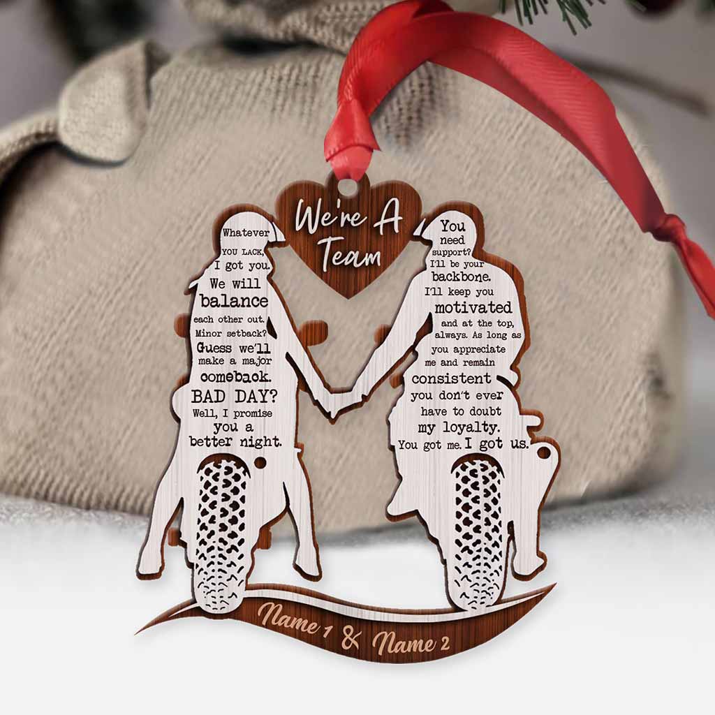 What Ever You Lack I Got You - Personalized Christmas Biker Ornament (Printed On Both Sides)