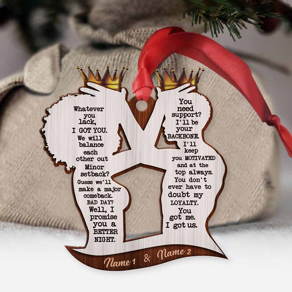 What Ever You Lack I Got You - Personalized Christmas African American Ornament (Printed On Both Sides)