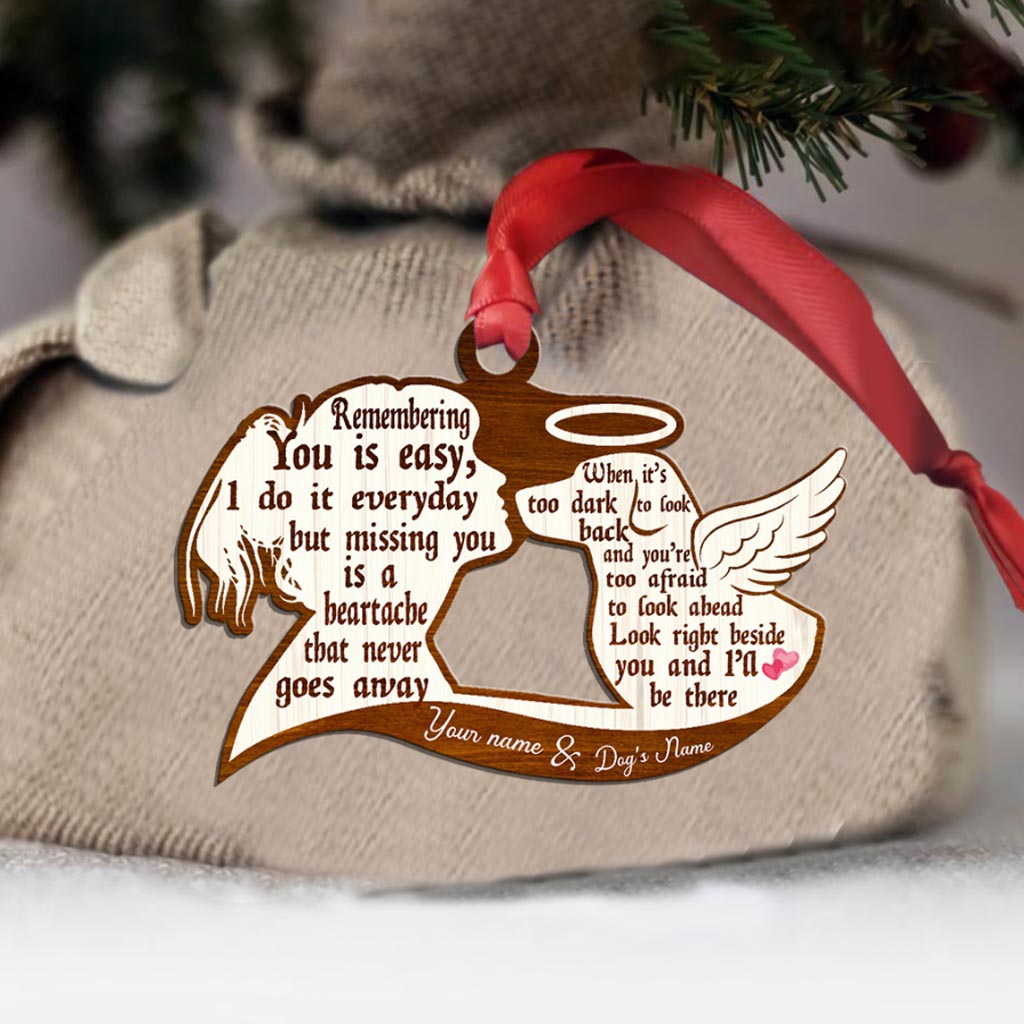 Remembering You Is Easy - Personalized Christmas Labrador Retriever Ornament (Printed On Both Sides)