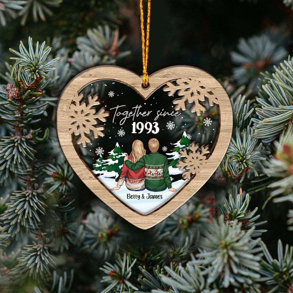 Together Since - Personalized Christmas Couple Layers Mix Ornament