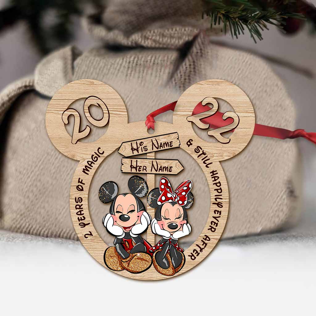 Annoying Each Others For Years And Still Happily Ever After - Personalized Christmas Mouse Ornament (Printed On Both Sides)