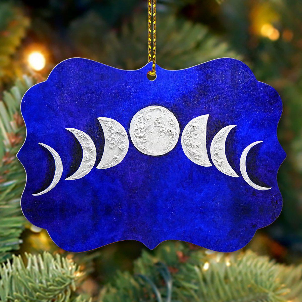 Moon Phases Witch - Medallion Aluminium Ornament (Printed On Both Sides) 1122