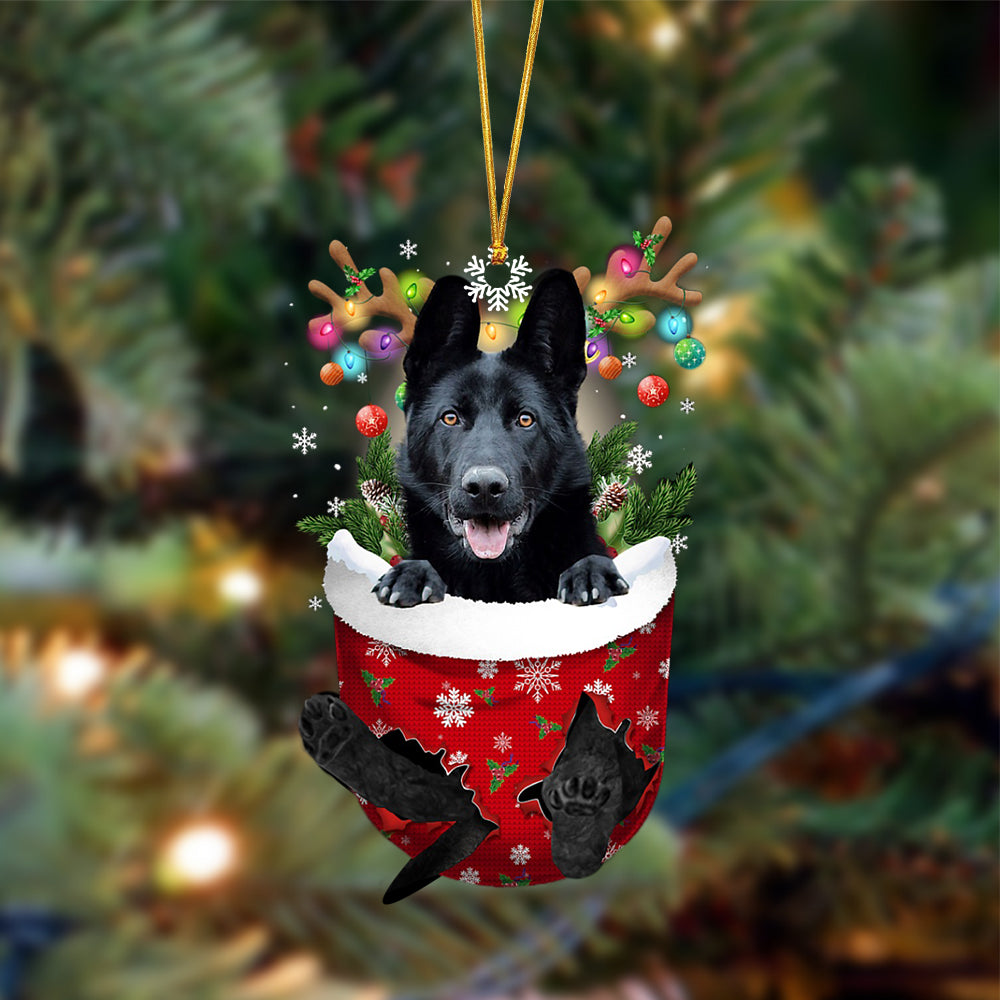 German Shepherd Funny Pocket German Shepherd - Dog Ornament (Printed On Both Sides) 1022