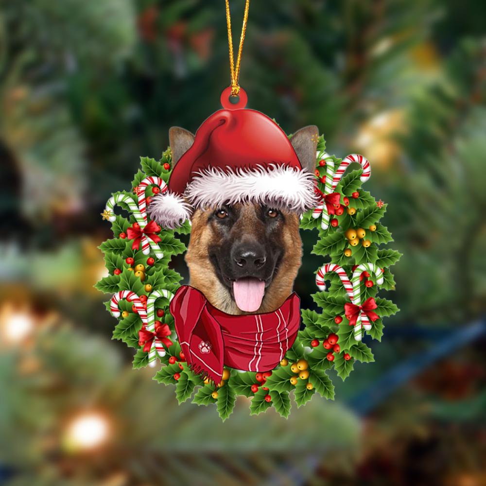 German Shepherd Christmas Circle German Shepherd - Dog Ornament (Printed On Both Sides) 1022