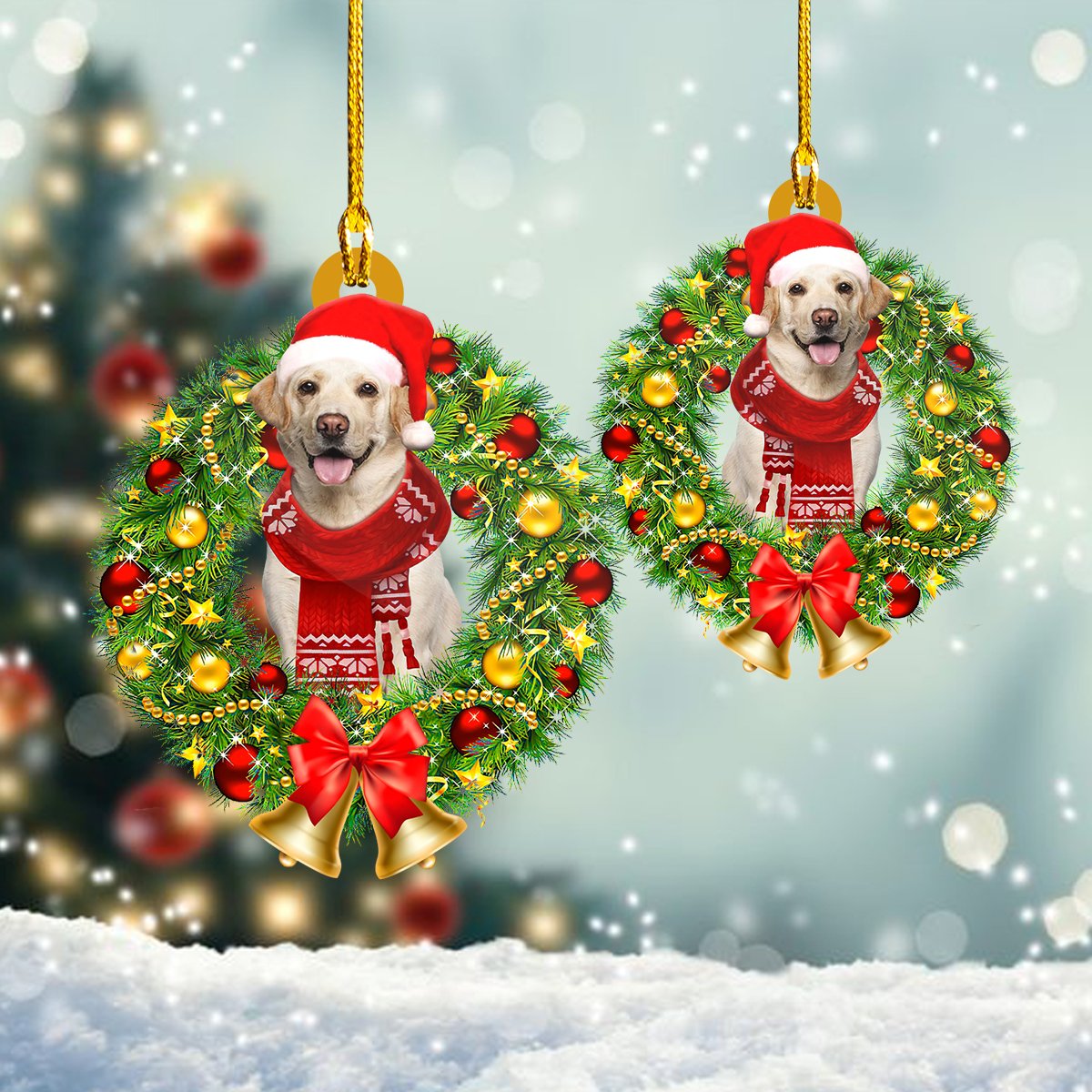 Labrador Christmas Vibe Labrador - Retriever Ornament (Printed On Both Sides) 1022