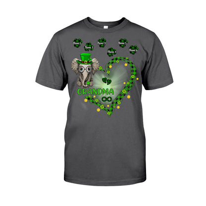 Patrick's Day Elephant - Personalized Grandma T-shirt and Hoodie