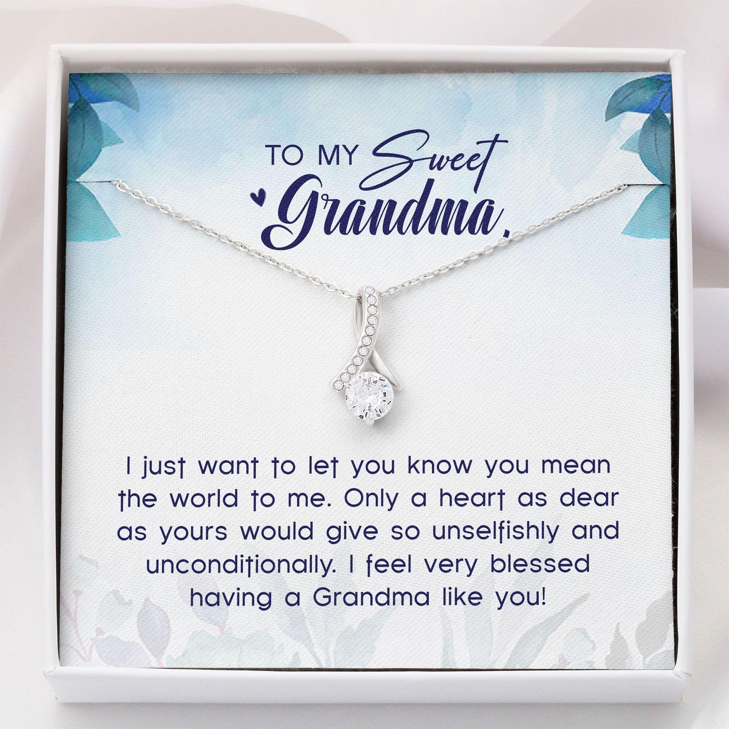 Sweet Grandma Jewelry Gift Grandma Gift - Grandma Petite Ribbon Necklace 0921