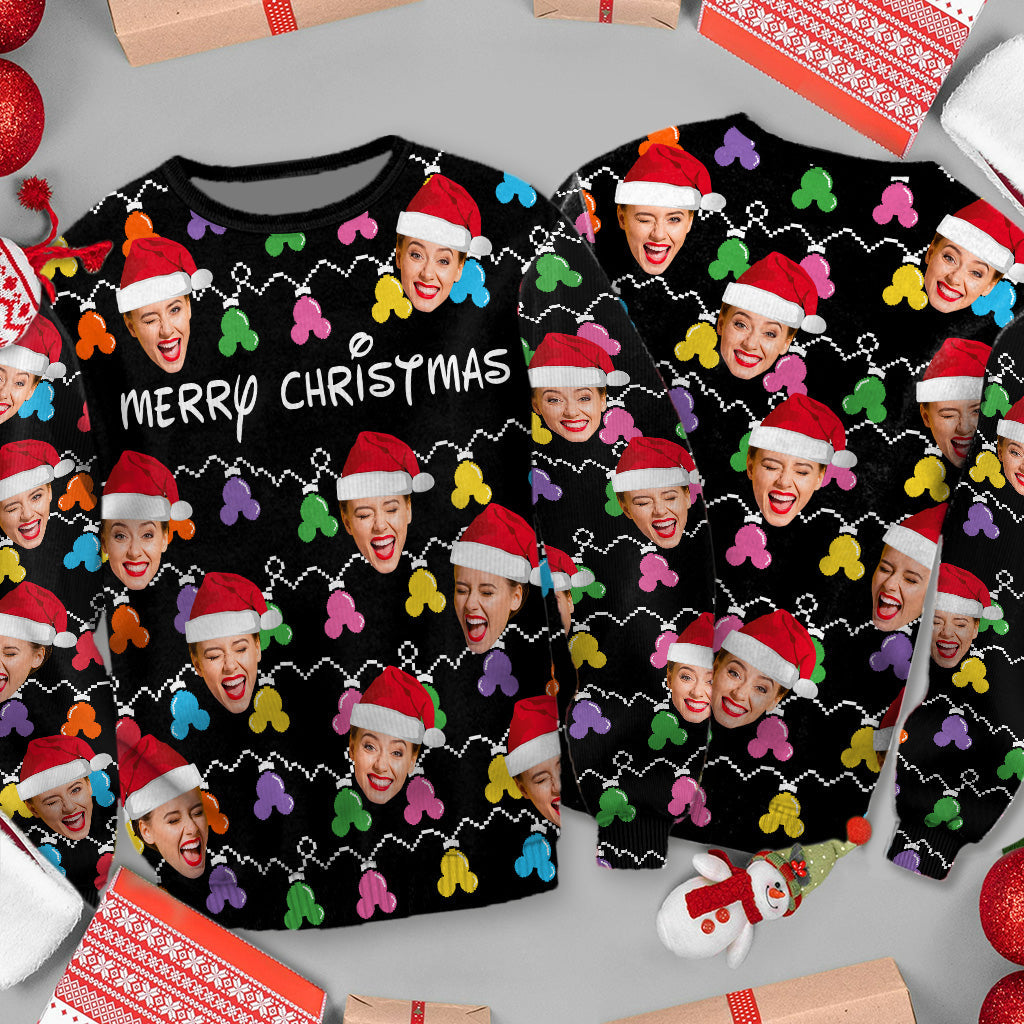 Mouse Ear Merry Christmas - Personalized Mouse Ugly Sweater