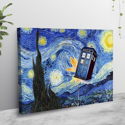 Police Box Starry Night - Canvas And Poster 1122