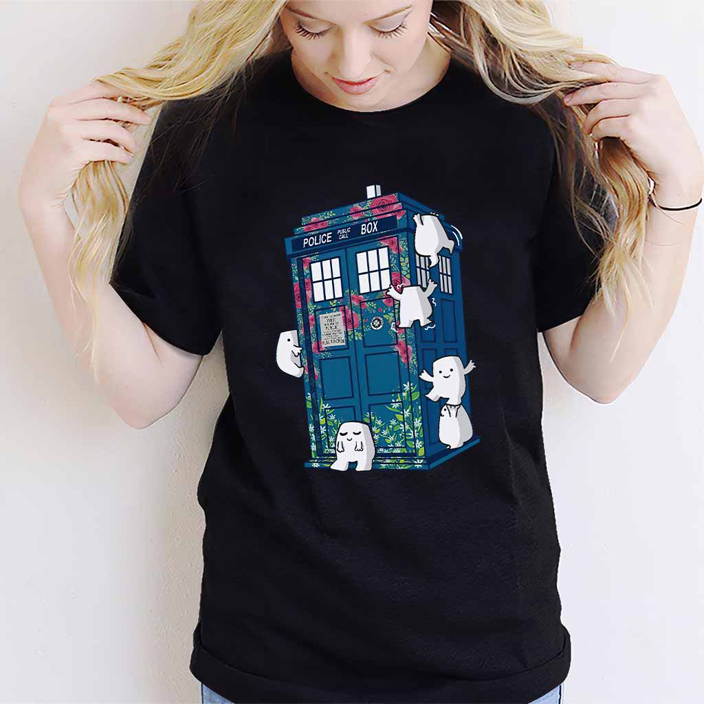 Floral Police Box - T-shirt and Hoodie 1122