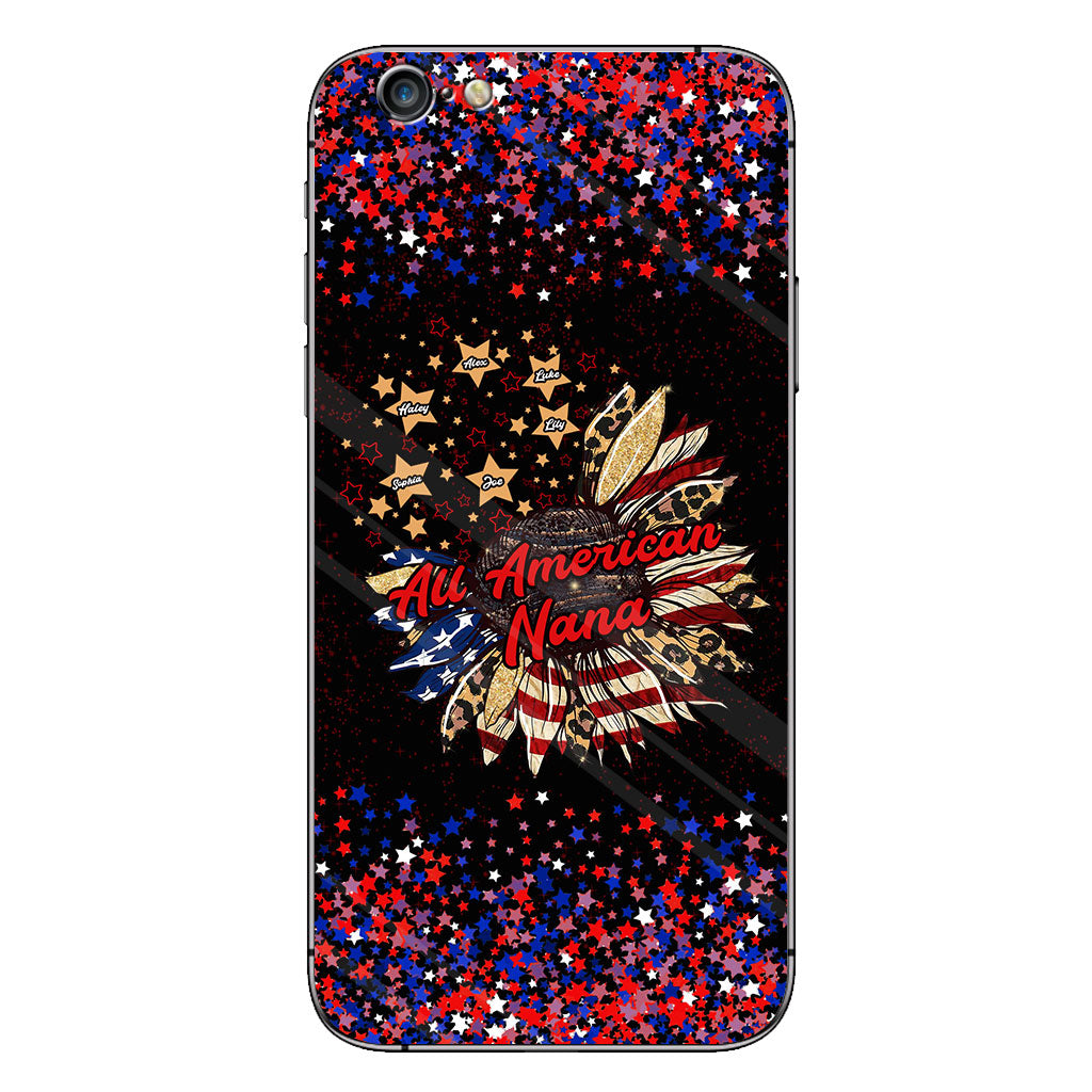 Nana's Flower - Personalized Independence Day Grandma Phone Case