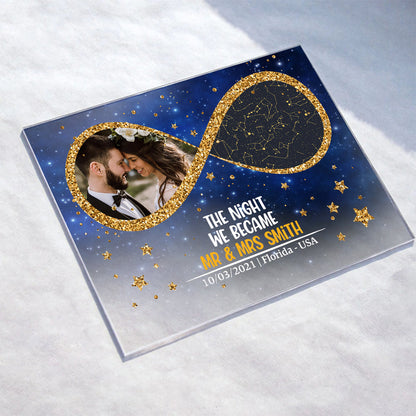 The Night We Became Mr And Mrs - Personalized Couple Transparent Acrylic Plaque