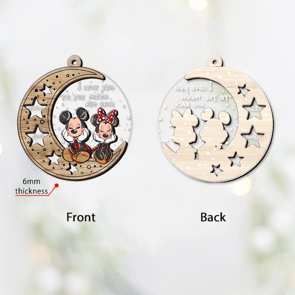 I Love You To The Moon And Back - Personalized Christmas Mouse Layers Mix Ornament