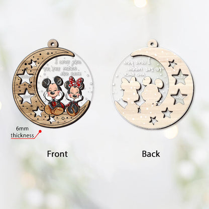 I Love You To The Moon And Back - Personalized Christmas Mouse Layers Mix Ornament