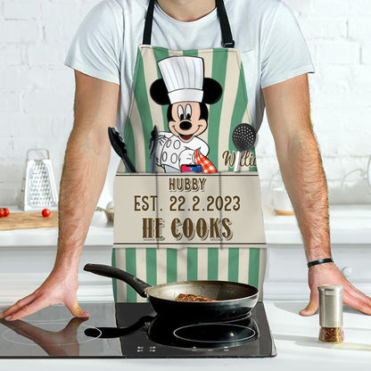 He Cooks She Eats - Personalized Mouse Apron