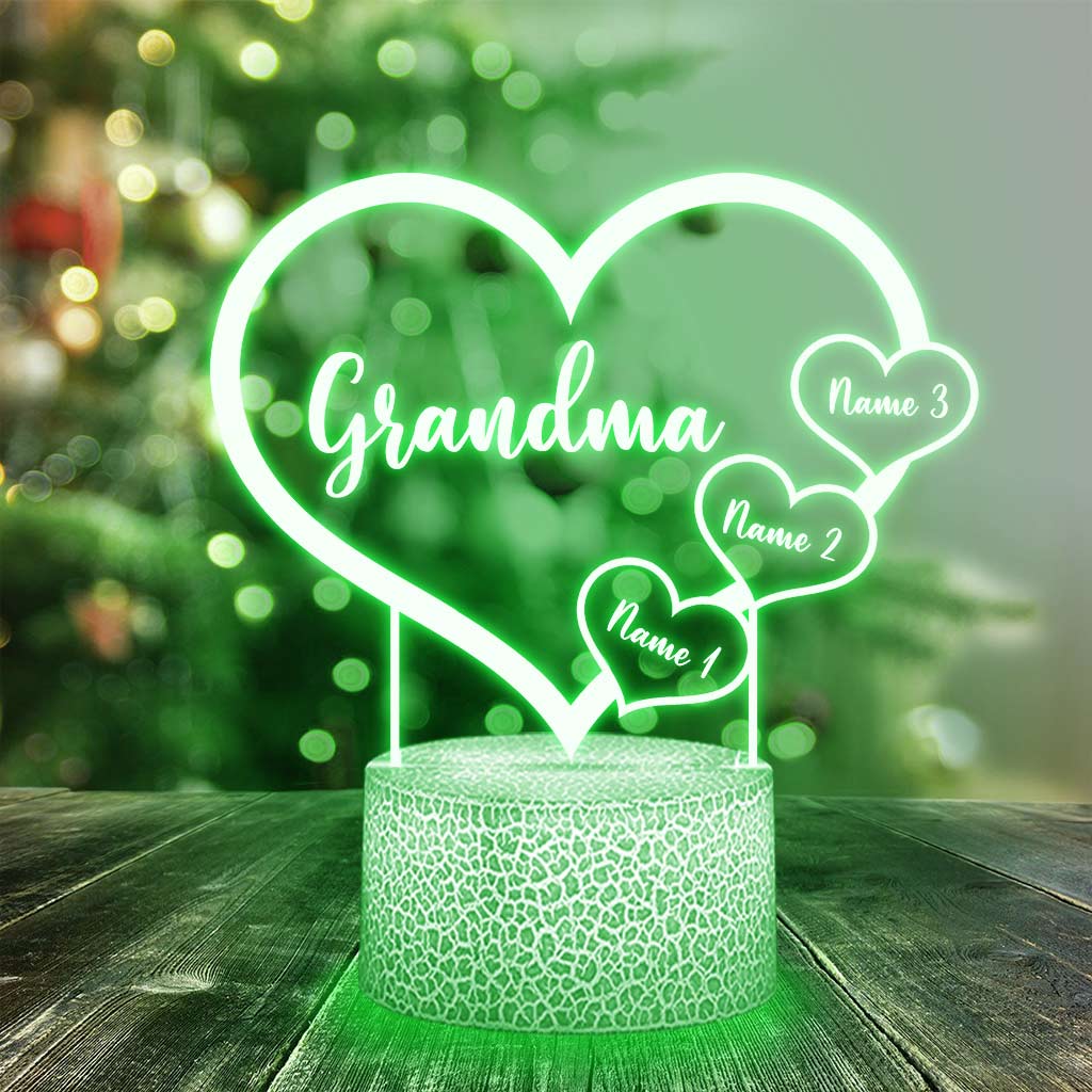 Grandma Heart - Personalized Shaped Plaque Light Base