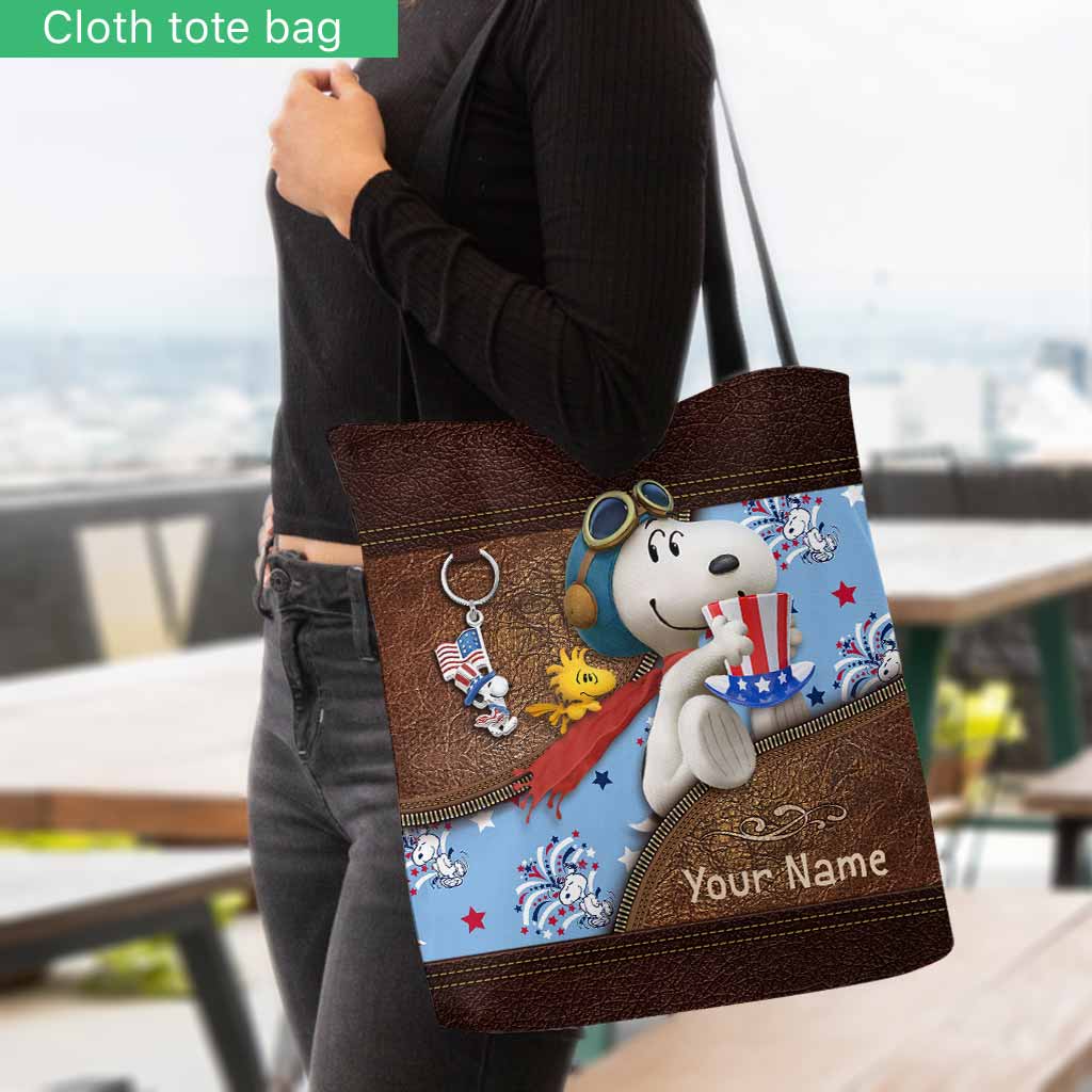 Love Red White Blue - Personalized Independence Day Tote Bag
