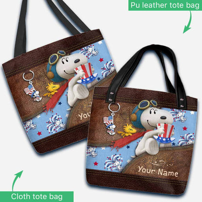 Love Red White Blue - Personalized Independence Day Tote Bag