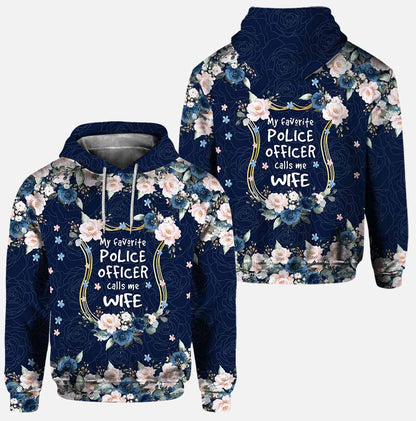 My Favorite Blue Roses - Personalized Police Officer Hoodie and Leggings